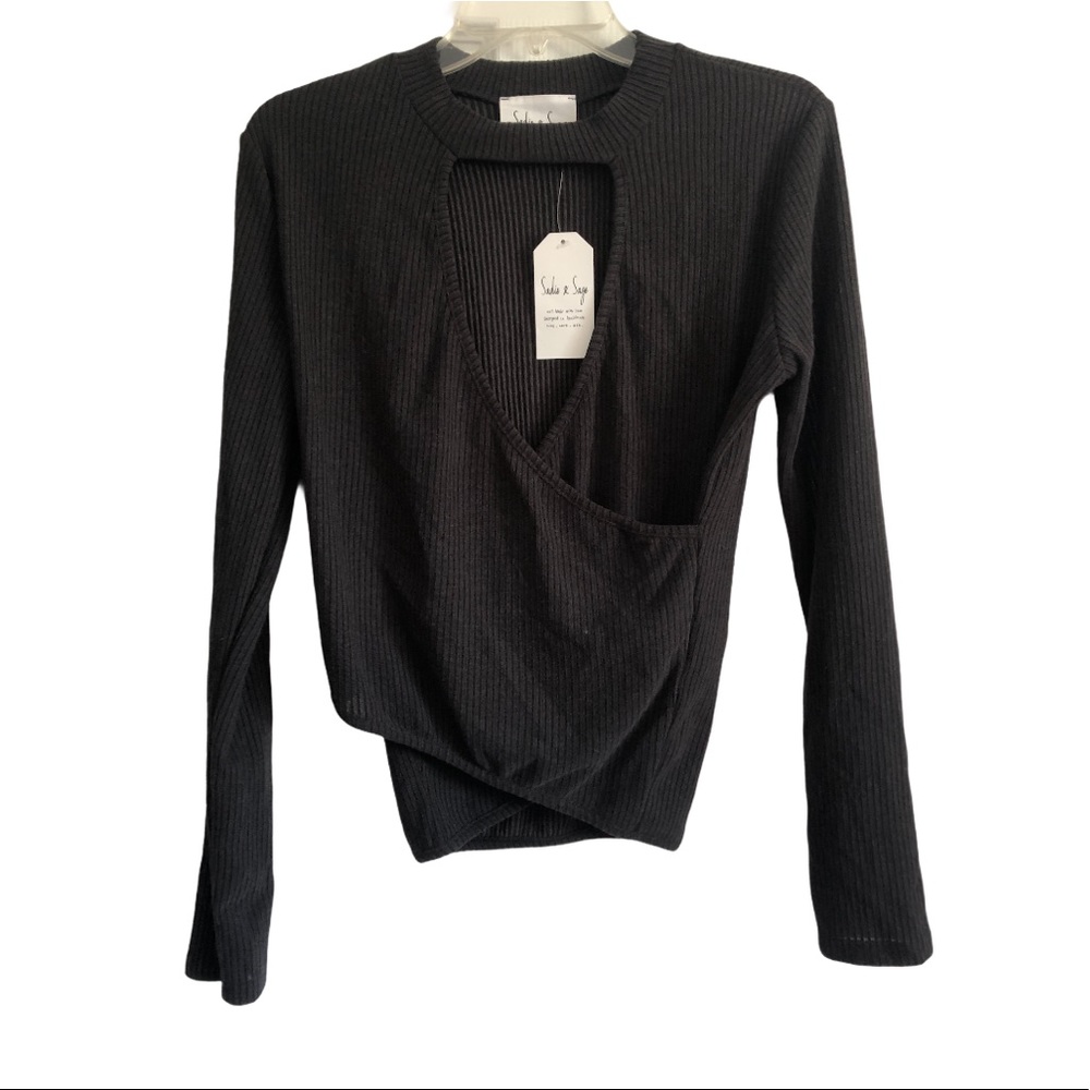 SADIE & SAGE KEYHOLE‎ RIBBED TOP L